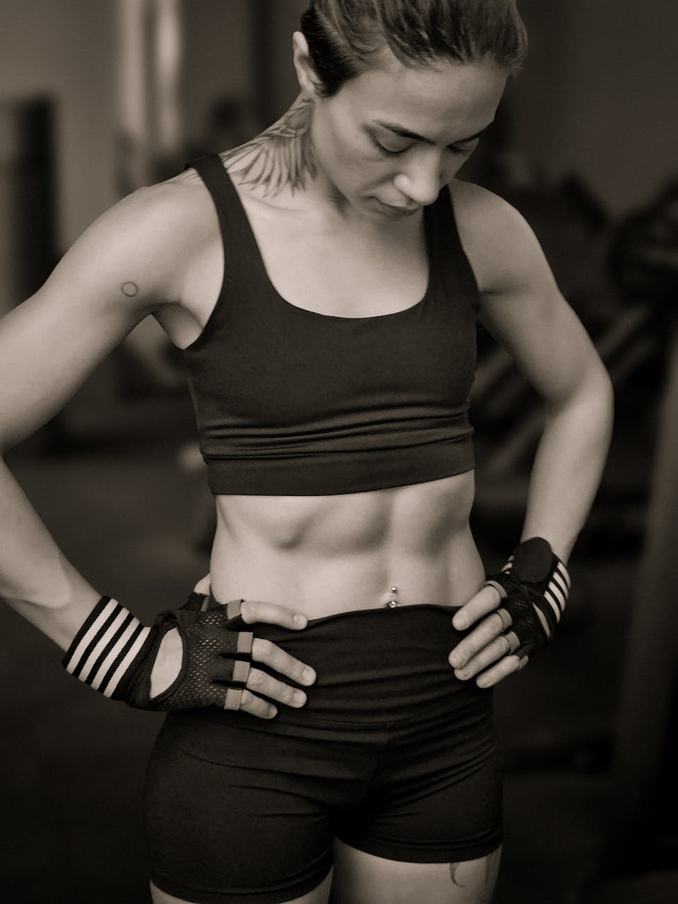 Female athlete training with purpose and focus