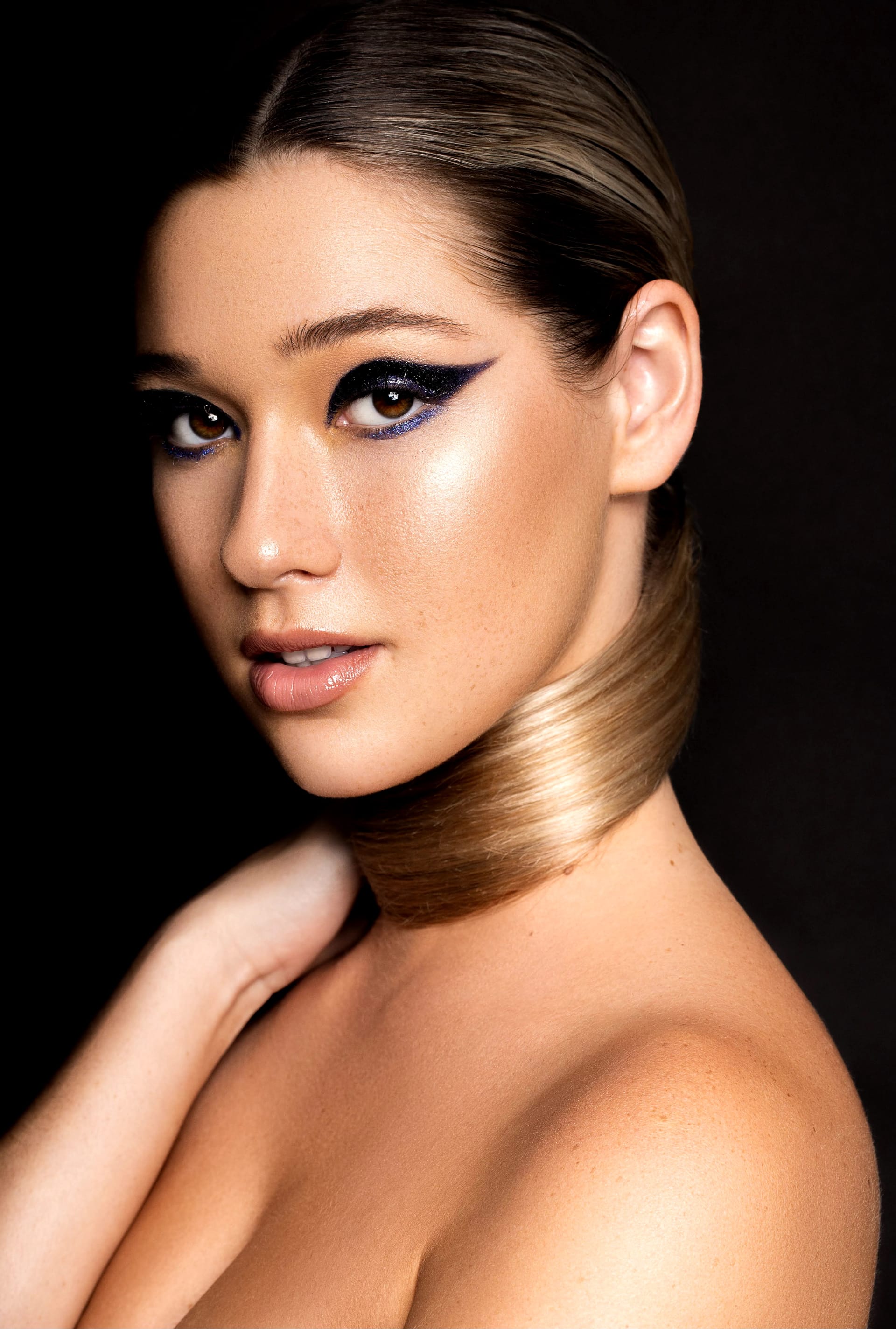 Winged eyeliner makeup