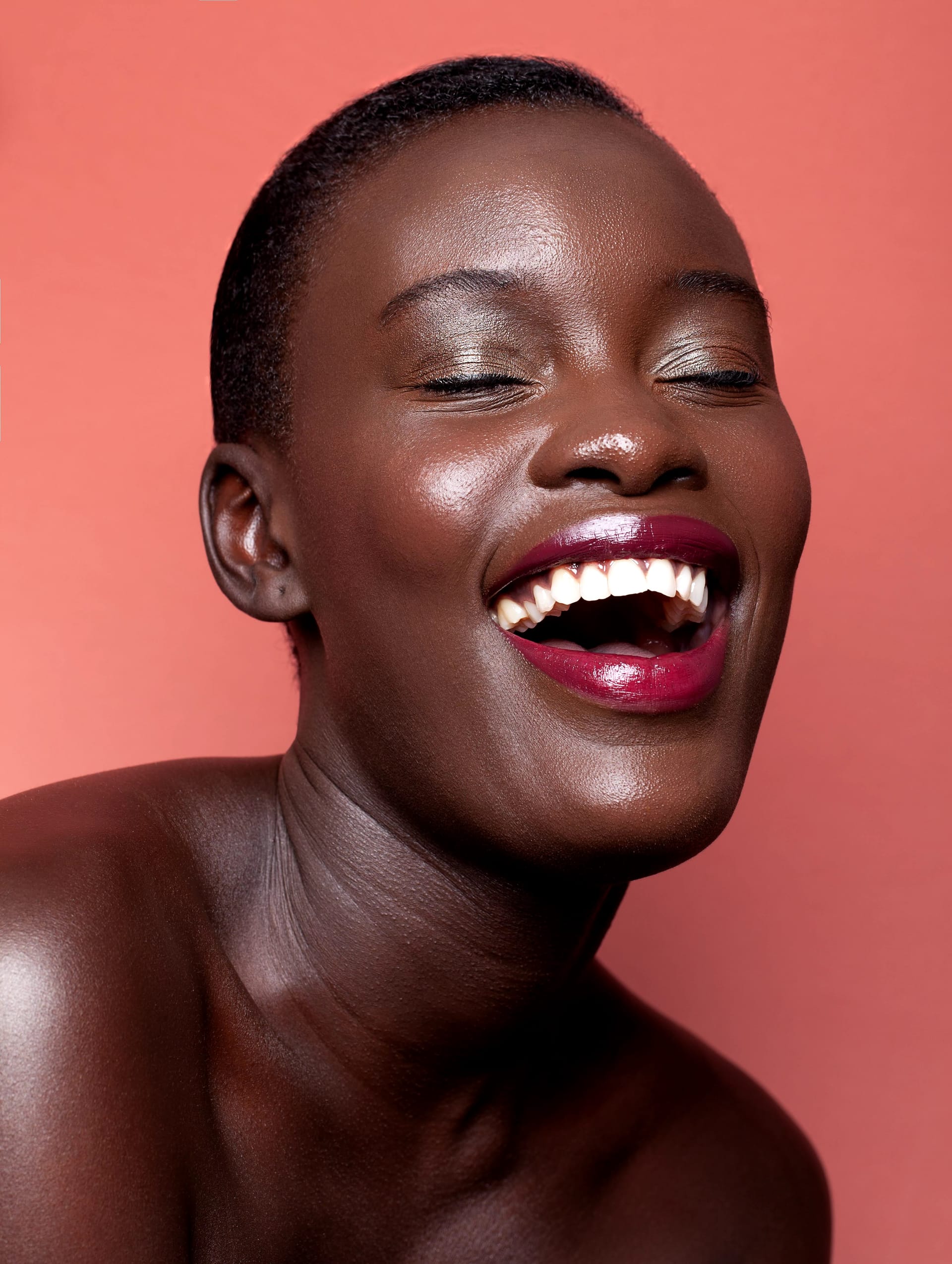Red lipstick portrait