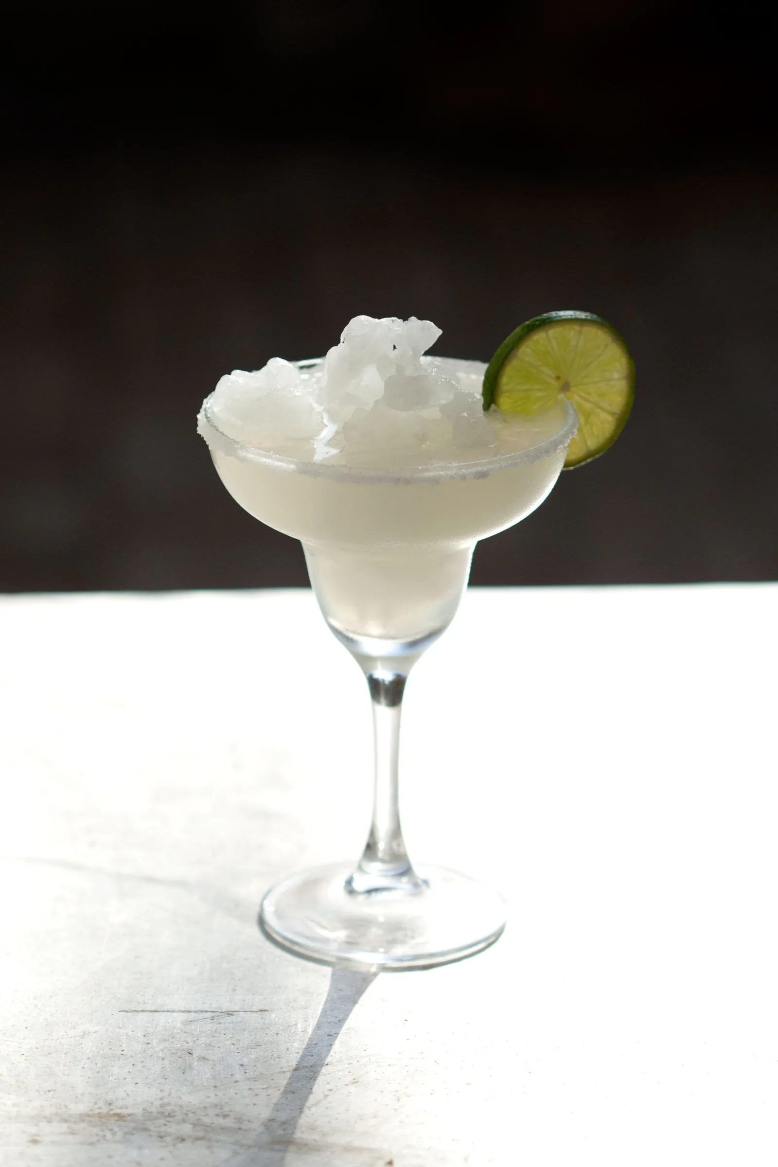 Frozen margarita with fresh lime