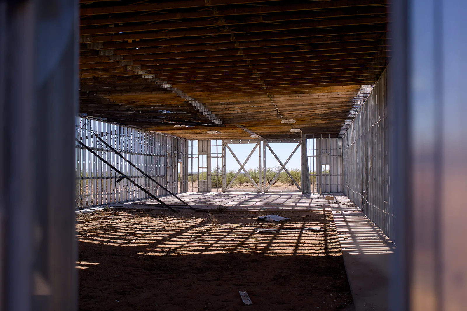 Commercial build-out interior with framing in progress