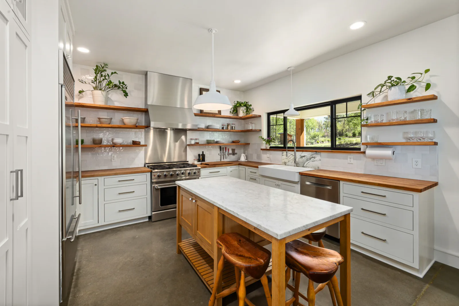 Bright renovated kitchen with warm wood accents