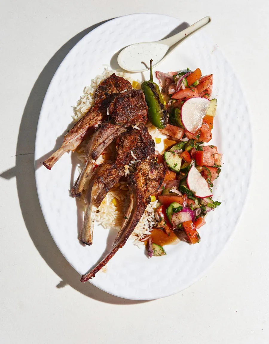Grilled herb lamb chops