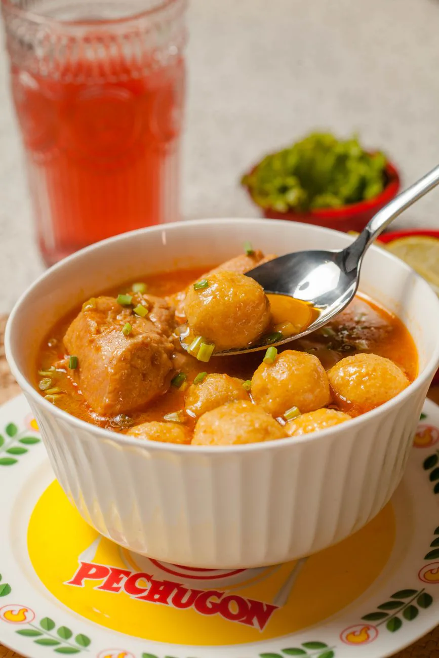 Bowl of chicken and dumplings