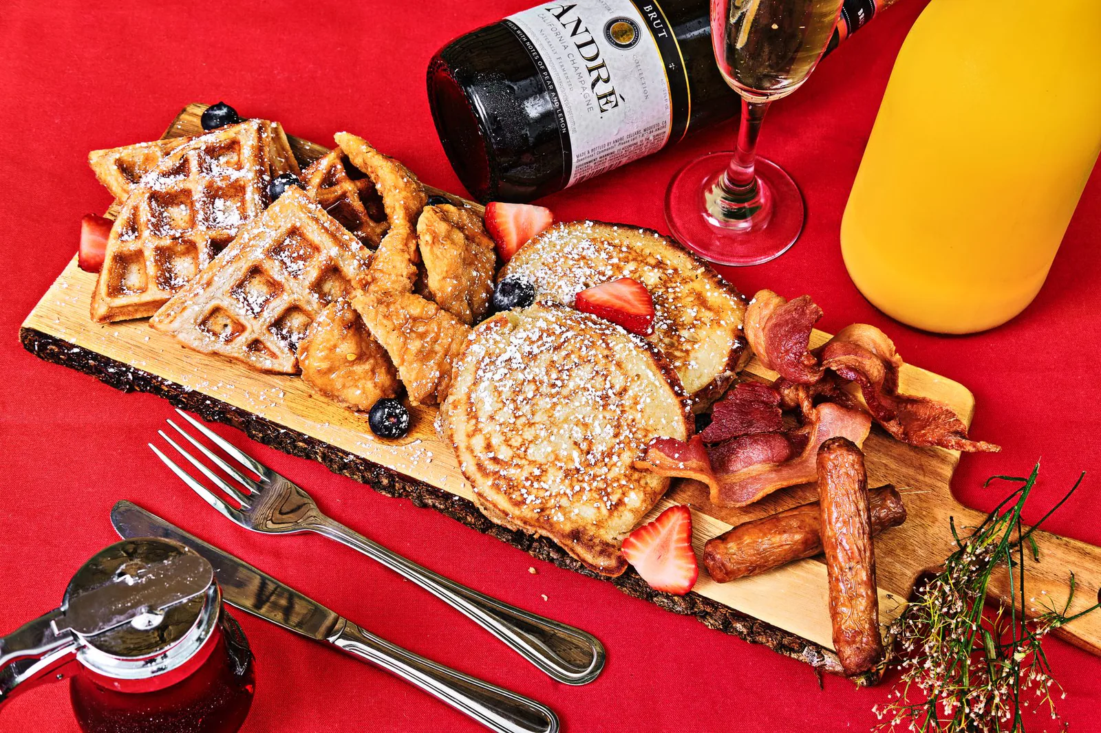 A table overflowing with scratch-made Southern brunch at Ellen's