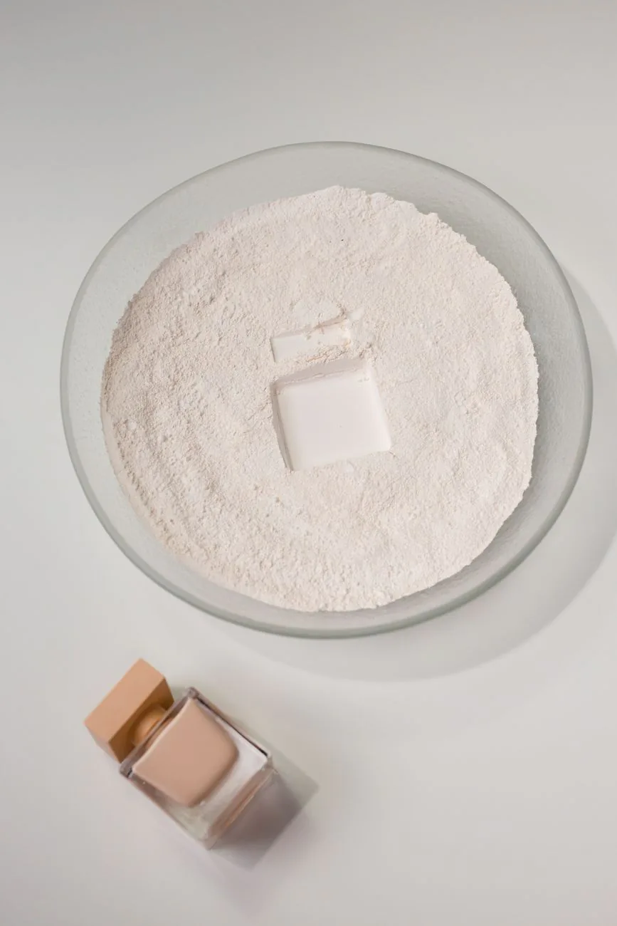 Editorial cosmetics flat lay