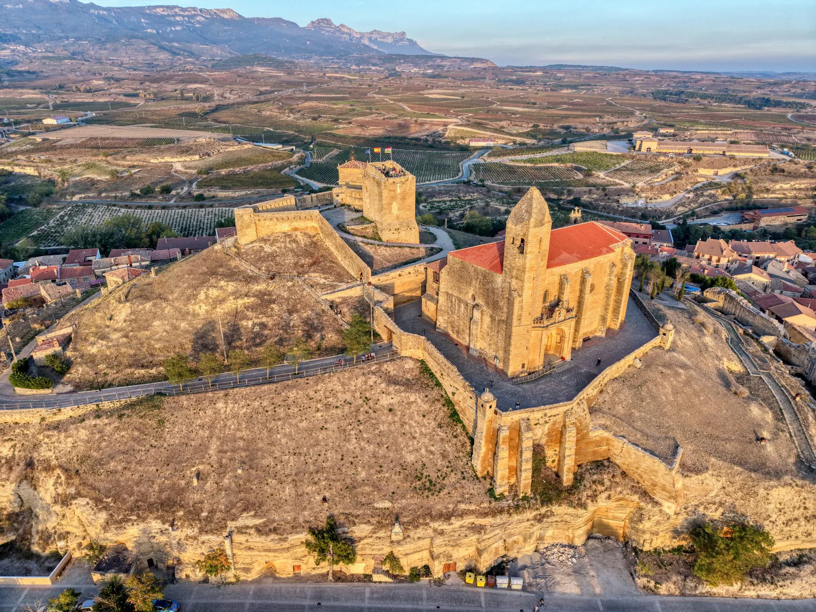 Historic castle over the Rioja countryside in Spain
