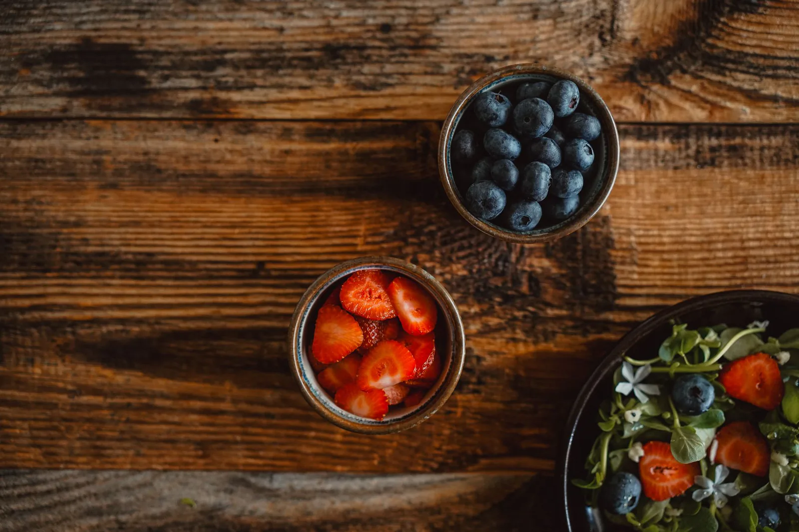 Frozen berries and greens