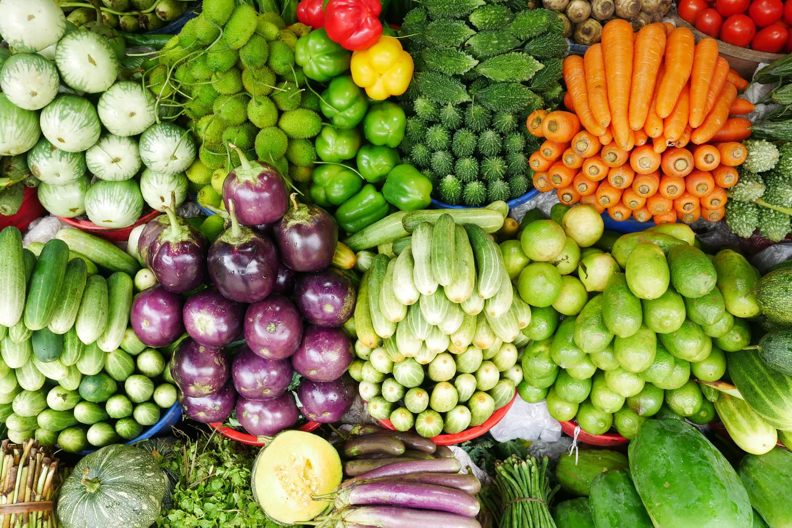 Fresh organic produce stand
