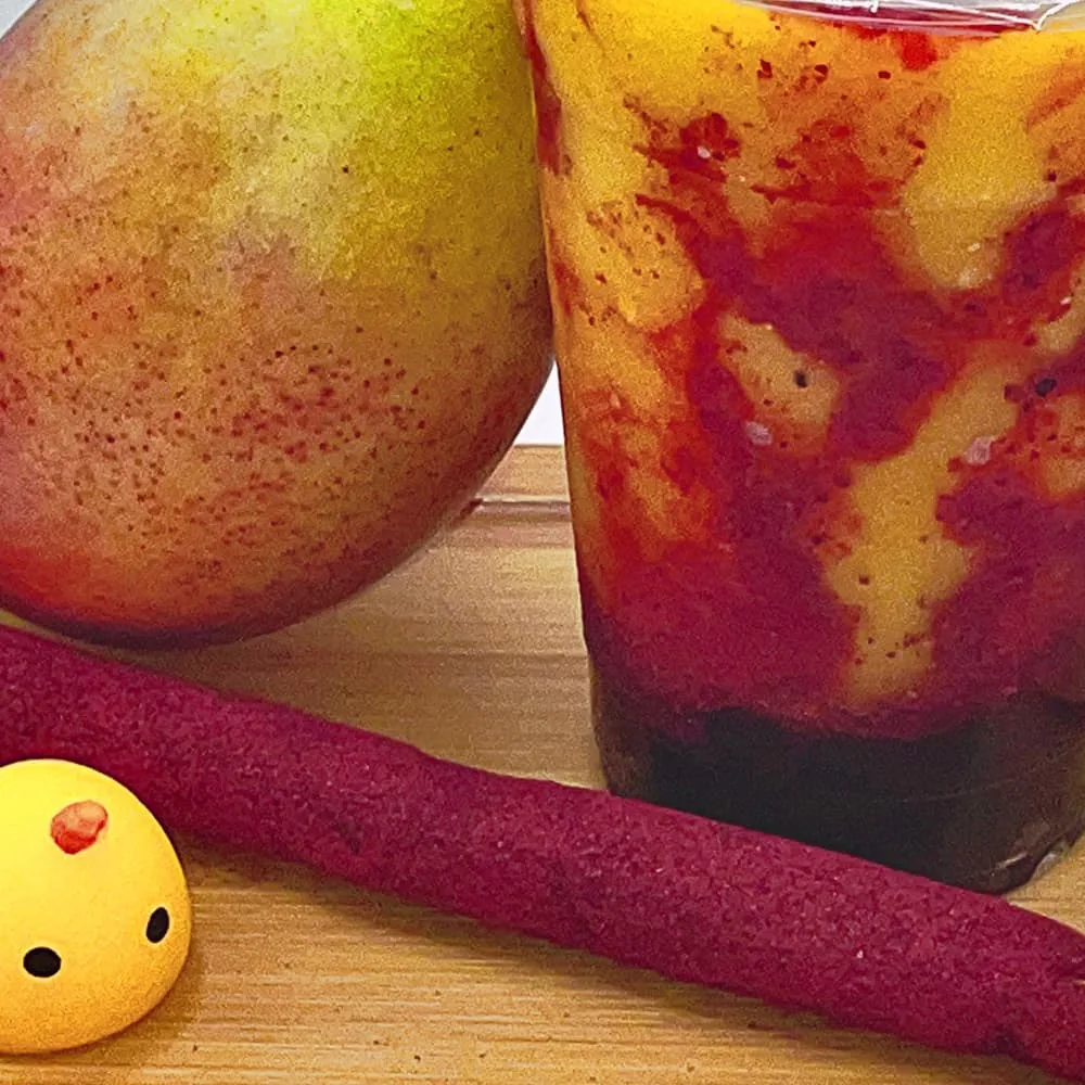 Mangonada with chili powder and mango