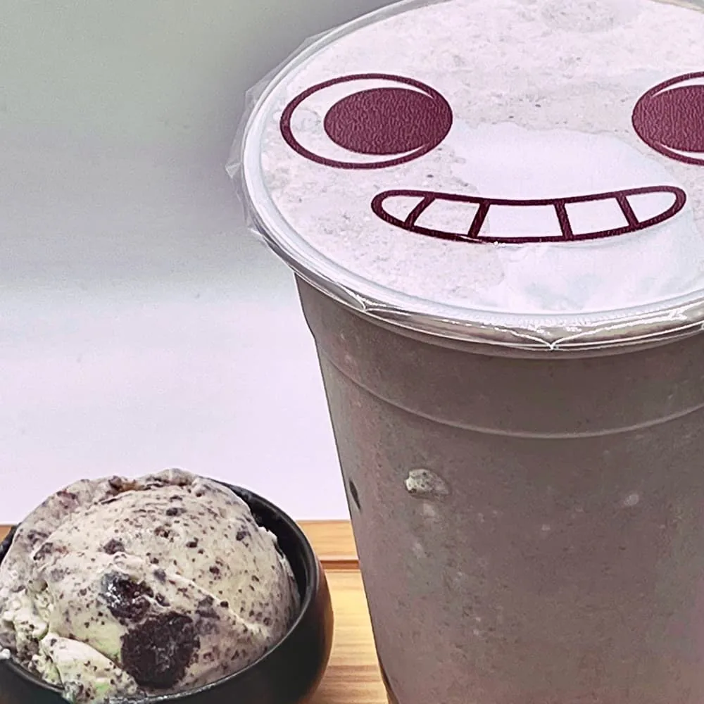 Oreo shake topped with cookie crumble
