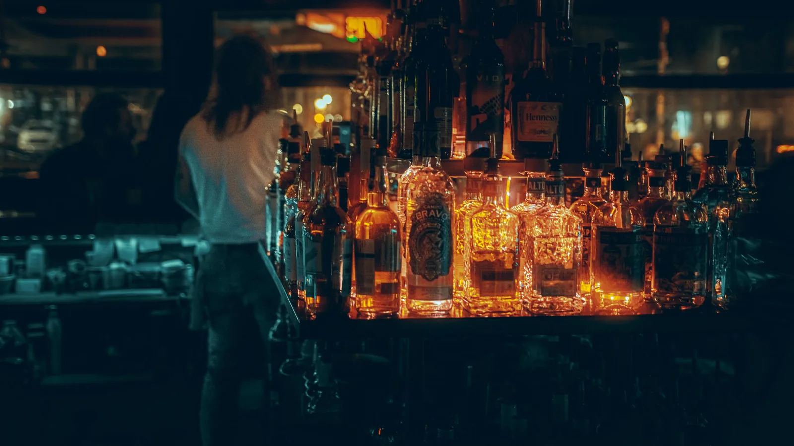Moody evening bar glow at Tribal